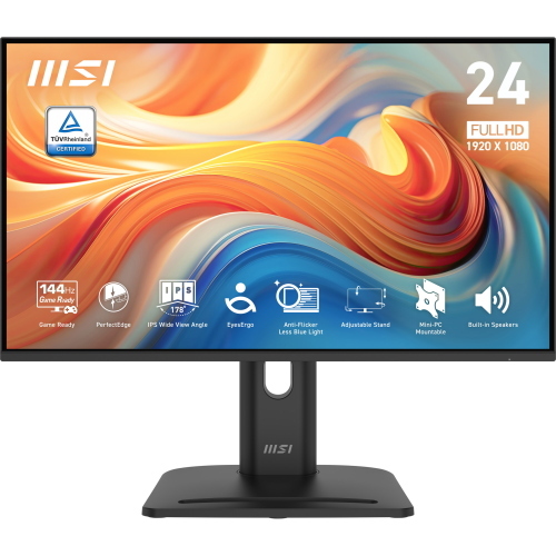 MSI MICROSTAR MON 23,8IPS FHD BK MM PIVOT H/DP/V MSI PRO MP245PG E14 144HZ TILT