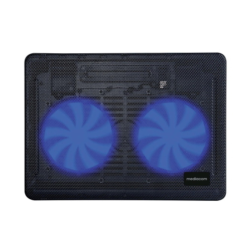 MEDIACOM MD-B101 STAND COOLING PAD PER NOTEBOOK FINO A 15.6" 2 VENTOLE PORTA USB REGOLABILE BLACK