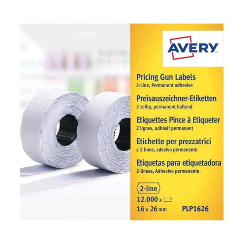 AVERY CONF 1200 ETICHETTE ADESIVE PER PREZZATRICI A 2 LINEE 16X26 mm 2 ROTOLI BIANCO
