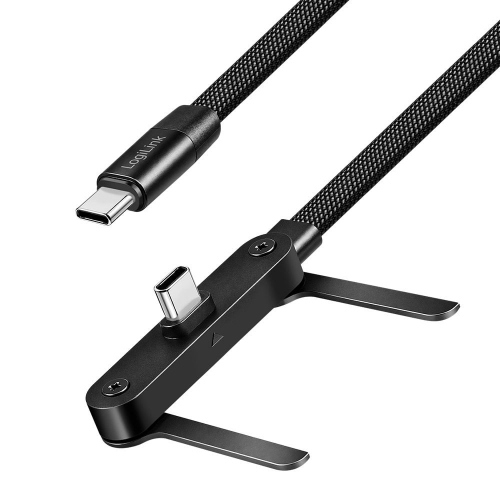Cavo Dati/Ricarica Rapida USB-C&trade; M/M 1,5m 480Mbps 240W con Supporto, Nero