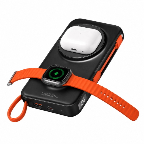Power Bank Wireless Magnetico 5 in 1 con Display LCD 10.000mAh USB-A/ USB-C&trade; Nero