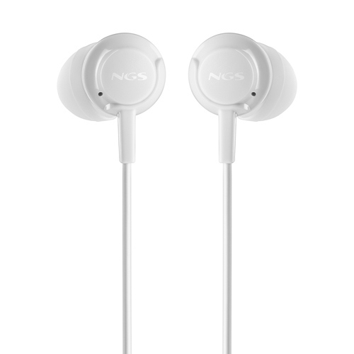 NGS CROSS STEP WHITE: Auricolari a bottone con microfono e controllo del volume. Pulsante multifunzi