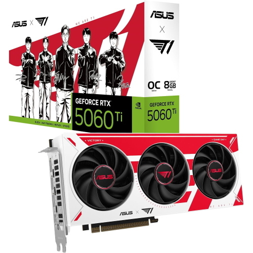 ASUS T1 GEFORCE RTX 5060 Ti GAMING OC EDITION 8GB GDDR7 DLSS4 TRIPLE FAN PCIe 5.0 1 x HDMI 3 x DISPLAYPORT BIANCO