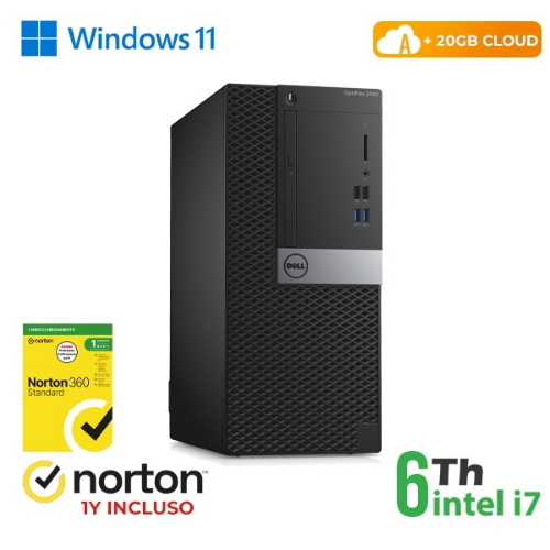 RINOVO PC DELL REFURBISHED Optiplex 3040 Tower i7-6X00 DDR 16GB SSD 256GB HDMI W11P CLOUD20GB Grade