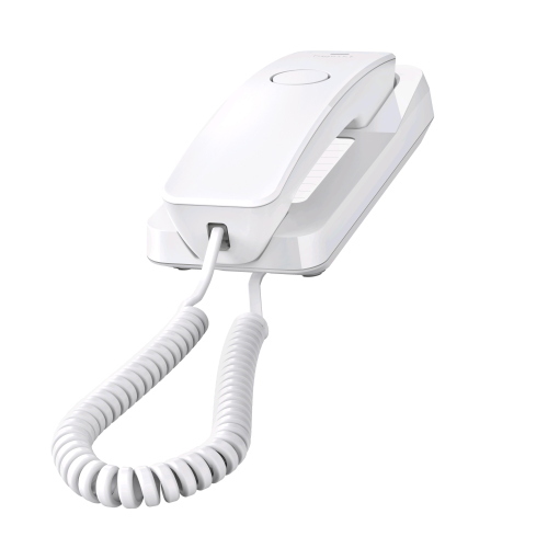 GIGASET DESK 200 TELEFONO A FILO STANDARD SEGNALAZIONE DI CHIAMATA A LED 10 NUMERI PER LA SELEZIONE RAPIDA 3 MELODIE E 3 LIVELLI DI VOLUME POSSIBILITA' DI DISABILITARE LA SUONERIA RIPETIZIONE DELL'ULTIMO NUMERO SELEZIONATO TASTO MUTE WHITE