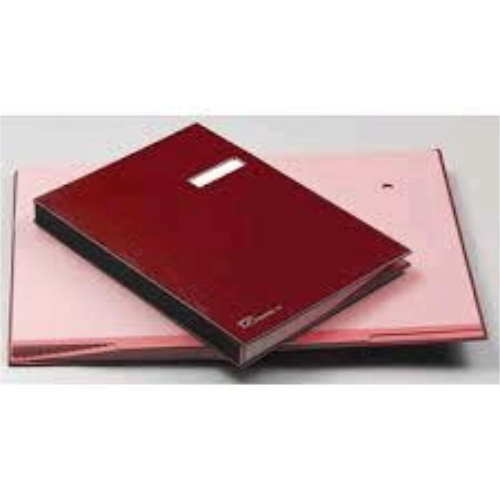 FRASCHINI LIBRO FIRMA 18 INTERCALARI IN DERMOIDE 240X340 mm COL. ROSSO