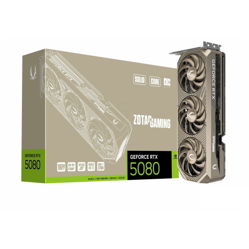 ZOTAC GEFORCE RTX 5080 SOLID CORE OC 20th ANNIVERSARY EDITION 16GB GDDR7 DLSS4 TRIPLE FAN