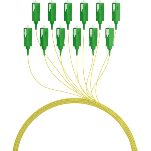 Set 12 Pigtail Fibra Ottica Monomodale OS2 SC/APC G657A2 2m Giallo