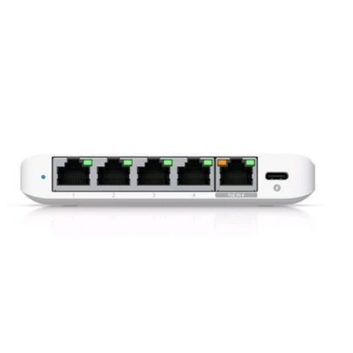 UBIQUITI USW-FLEX-2.5G-5 SWITCH GESTITO L2 - 5 PORTE 2.5GBe POE+ GIGABIT DI CUI 1 PORTA INPUT POE++ BIANCO DESKTOP