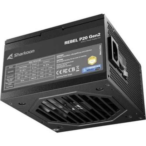 SHARKOON REBEL P20 Gen2 ALIMENTATORE 850 W MODULARE CYBENETICS GOLD ATX 3.1 NERO