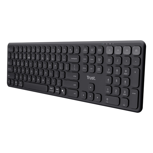 TRUST TASTIERA WIRELESS RICARICABILE MULTICONNECT 2 BT + 1 WL 2,4GHZ - PLASTICA RICICLATA 55 - LAYO