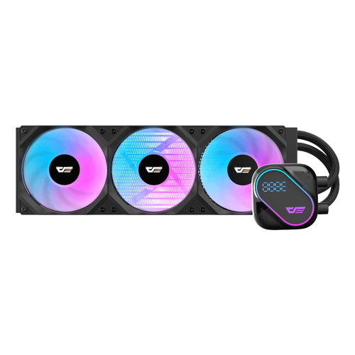 DARKFLASH DE240 AIO LIQUID CPU COOLER, 240MM RADIATOR, 2X120MM ARGB FANS, 2500 RPM PUMP