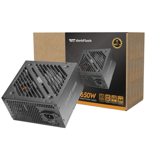 DARKFLASH EMT750 POWER SUPPLY, 750W, 100-240V INPUT, 20+4-PIN, 2X CPU 4+4-PIN, 2X PCIE 6+2-PIN