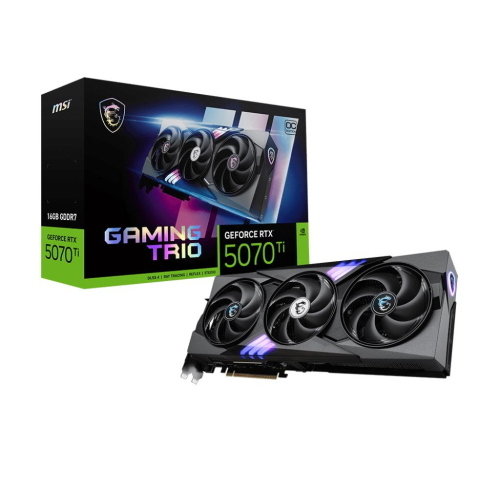 MSI GEFORCE RTX 5070 Ti 16G GAMING TRIO OC NVIDIA 16GB GDDR7 DLSS4 TRIPLE FAN PCI Express 5.0 - 1 x HDMI 3 x DISPLAYPORT