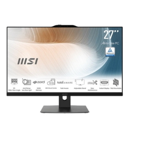 MSI MODERN AM272P 1M-1436EU 27" FULL HD INTEL CORE 5 120U RAM 16GB-SSD 512GB NVMe-INTEL GRAPHICS-WI-FI 6E + GIGABIT LAN-ALTOPARLANTI WEB CAM -WIN 11 PROF NERO