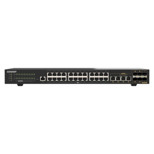 QNAP QSW-M2130-4C2S24T SWITCH DI RETE GESTITO L2 - 2.5G 24 x 2.5GBe RJ45 + 4 x 10GBe COMBO + 2 x 10GBe SFP+ MONTABILE A RACK NERO