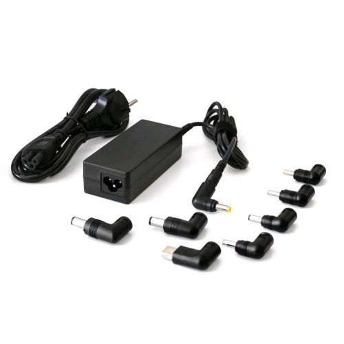 TECHMADE TM-AFUA06 ALIMENTATORE UNIVERSALE PER NOTEBOOK 65 W 8 TIPS nero